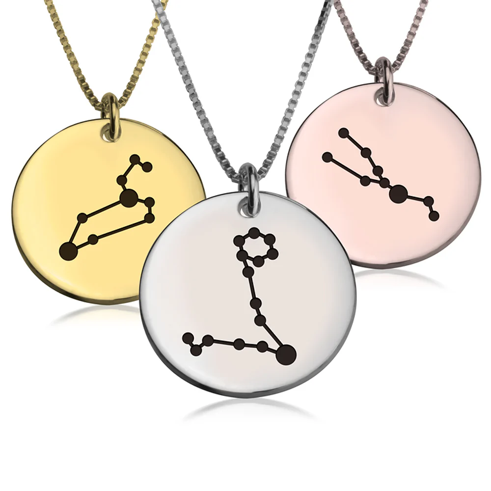 Gold & Silver Personalized Zodiac Constellation Necklace - FKJNKLU6204 - Image 2