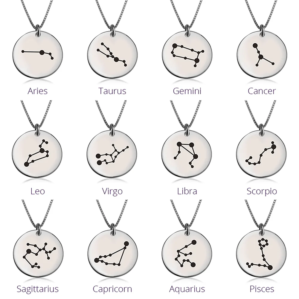 Gold & Silver Personalized Zodiac Constellation Necklace - FKJNKLU6204 - Image 4