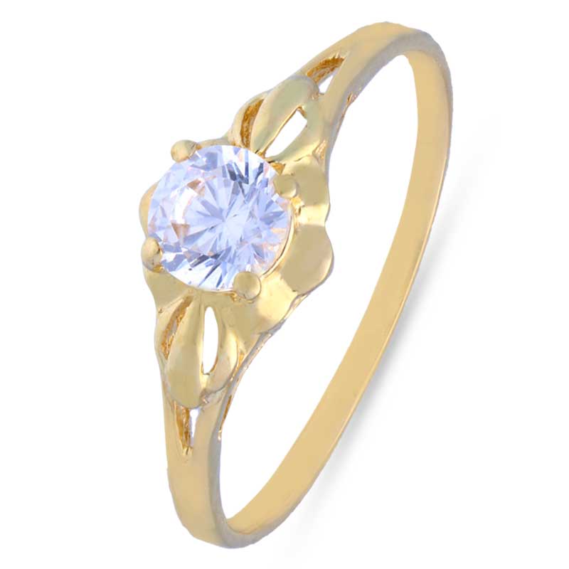 Gold Solitaire Ring 18KT - FKJRN18KU2002 - Image 2