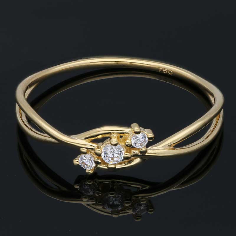 Gold Solitaire Ring 18KT - FKJRN18KU2085 - Image 8