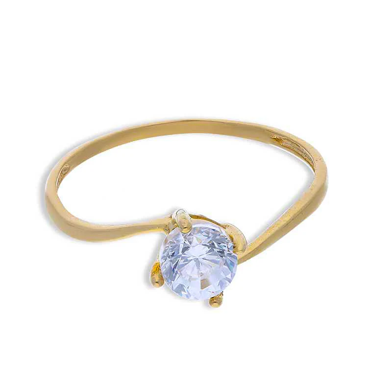 Gold Solitaire Ring 18KT - FKJRN18KU2086 - Image 2