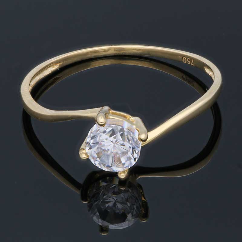 Gold Solitaire Ring 18KT - FKJRN18KU2086 - Image 7
