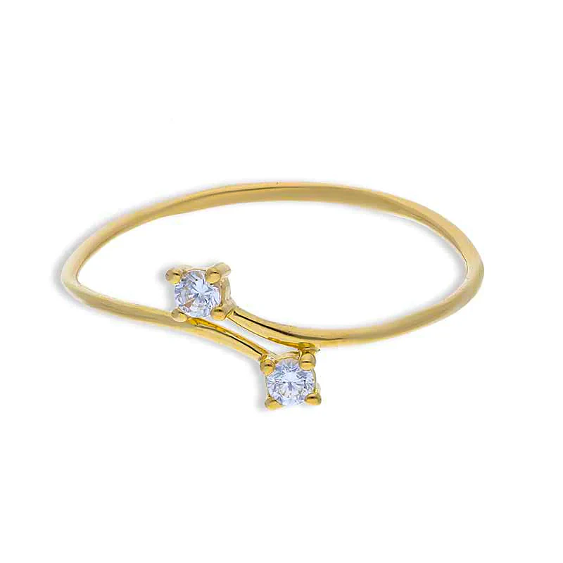 Gold Solitaire Ring 18KT - FKJRN18KU2087 - Image 2