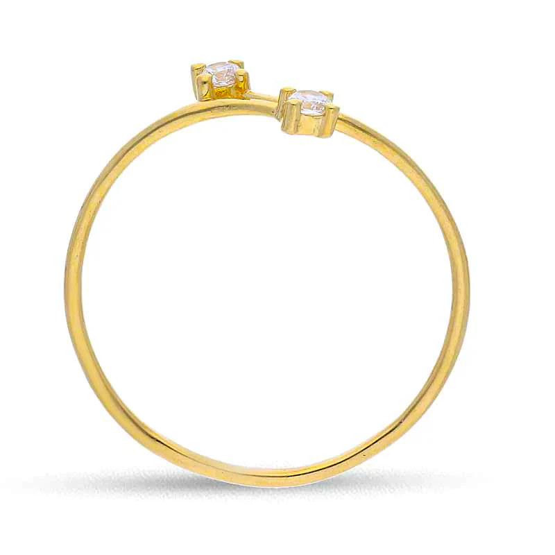 Gold Solitaire Ring 18KT - FKJRN18KU2087 - Image 4