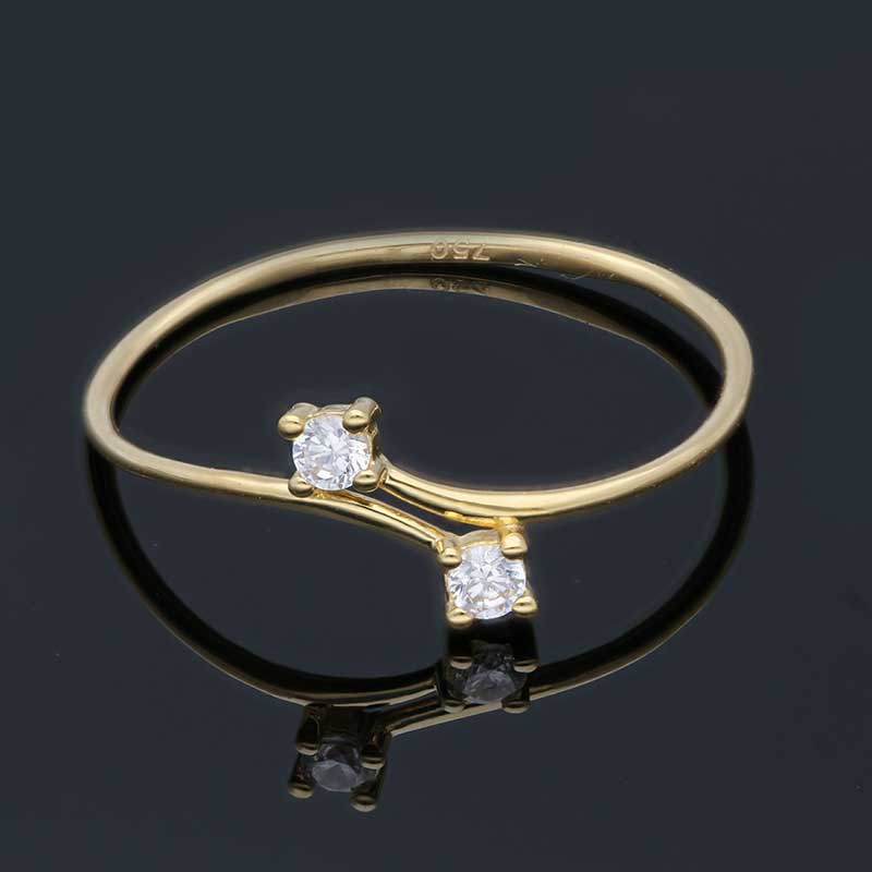 Gold Solitaire Ring 18KT - FKJRN18KU2087 - Image 7