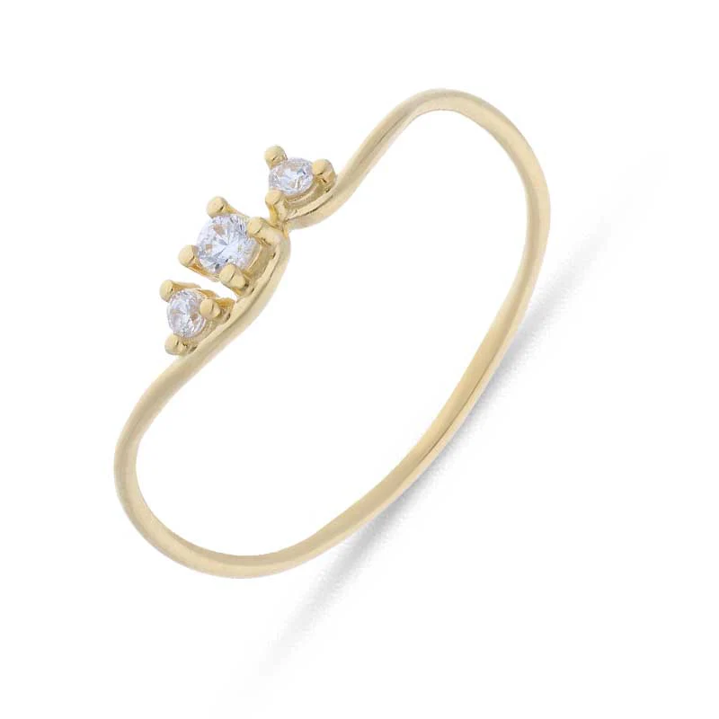 Gold Solitaire Ring 18KT - FKJRN18KU2089