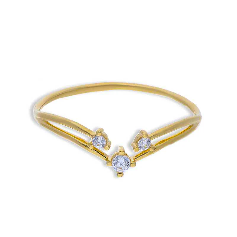 Gold Solitaire Ring 18KT - FKJRN18KU2092 - Image 2
