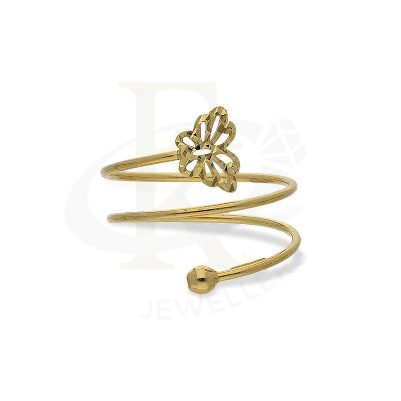 Gold Spiral Ring with Butterfly in 18KT - FKJRN18K2660 - Image 2