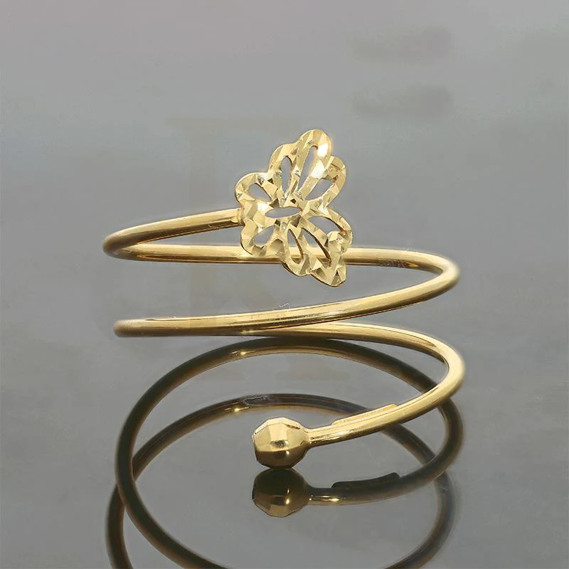 Gold Spiral Ring with Butterfly in 18KT - FKJRN18K2660 - Image 6