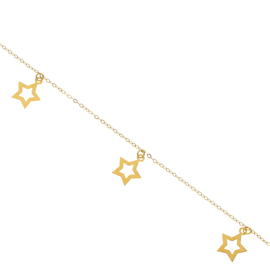 Gold Star Shaped Charms Bracelet 18KT - FKJBRL18KU6429 - Image 3