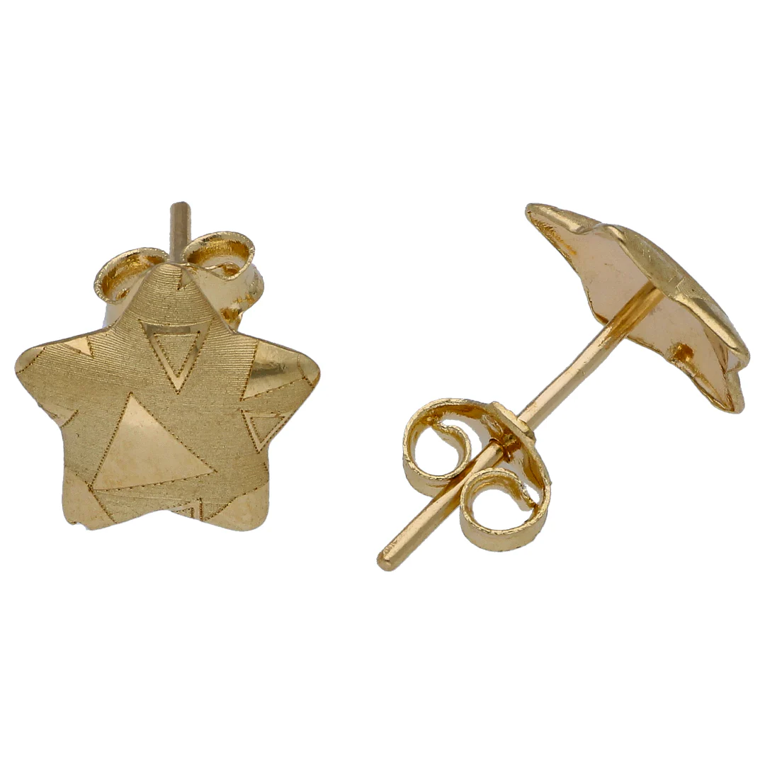 Gold Star Shaped Pendant Set 18KT - FKJNKLST18KU6482 - Image 3