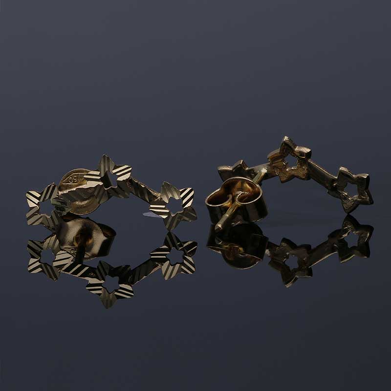 Gold Stars Stud Earrings 18KT - FKJERN18KU3071 - Image 3