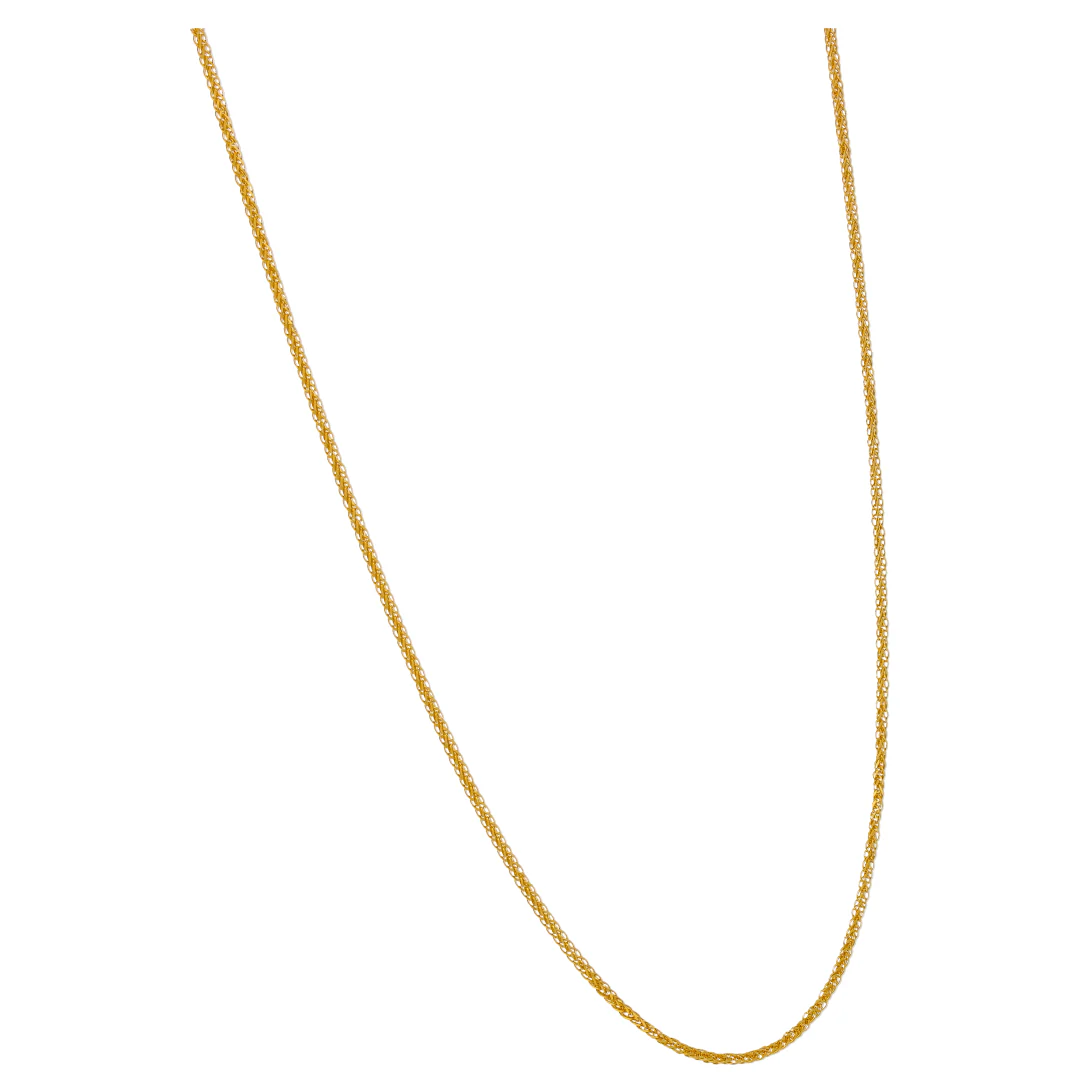 Gold Thin Wheat Chain 22KT - FKJCN22KU6651 - Image 2