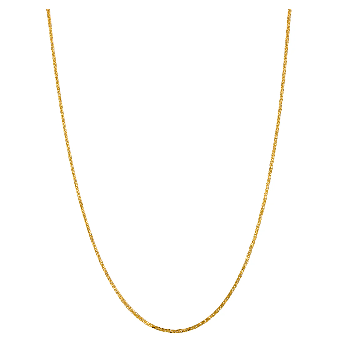 Gold Thin Wheat Chain 22KT - FKJCN22KU6651 - Image 3