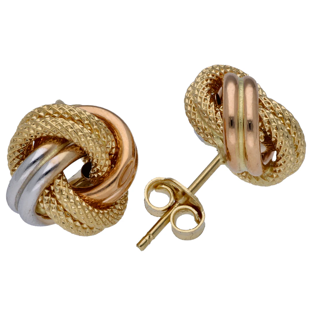 Gold Triple Tone Knot Shaped Pendant Sets 18KT - FKJNKLST18KU6475 - Image 3
