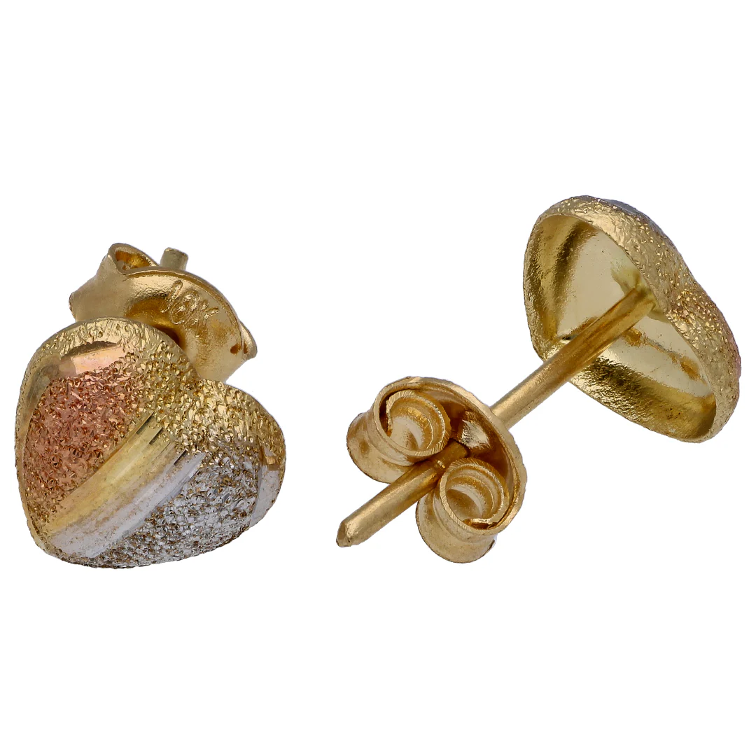 Gold Triple Toned Heart Shaped Pendant Set 18KT - FKJNKLST18KU6524 - Image 4