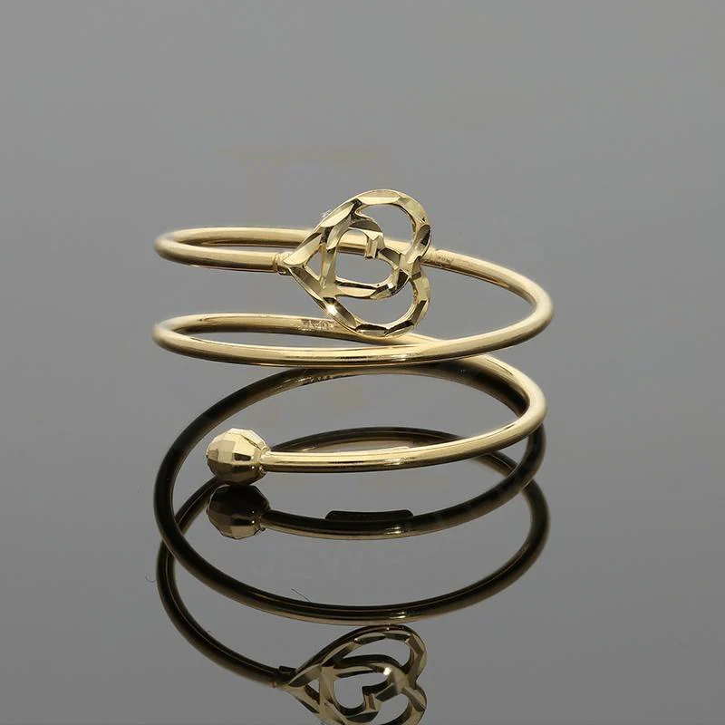 Gold Twin Heart Shaped Spiral Ring 18KT - FKJRN18K2783 - Image 5