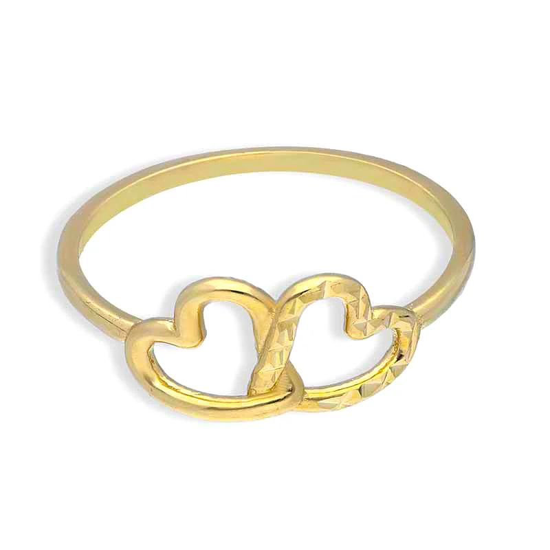 Gold Twin Hearts Ring 18KT - FKJRN18KU2103 - Image 2