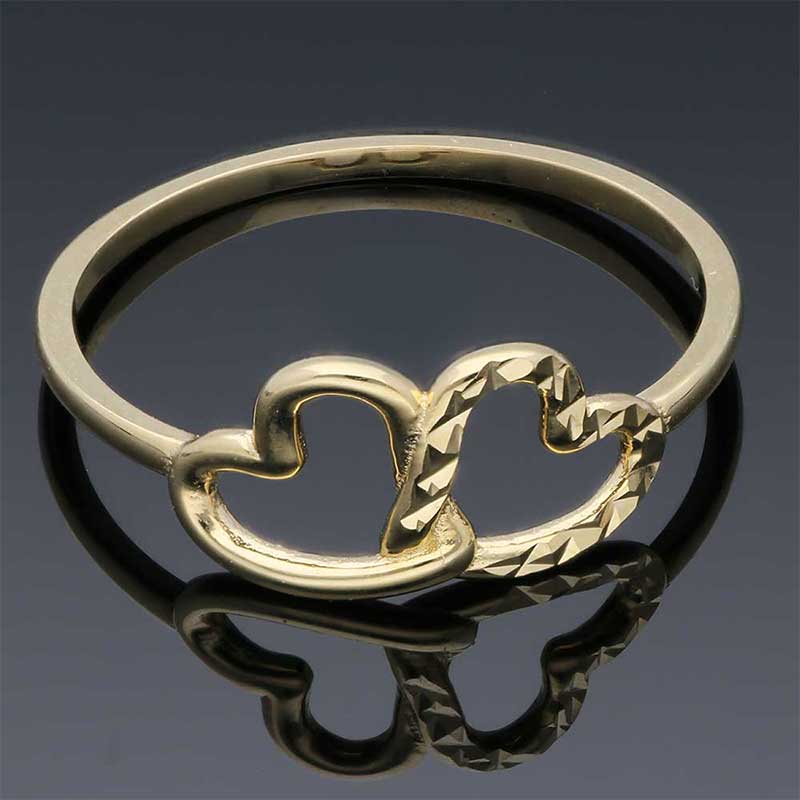 Gold Twin Hearts Ring 18KT - FKJRN18KU2103 - Image 7