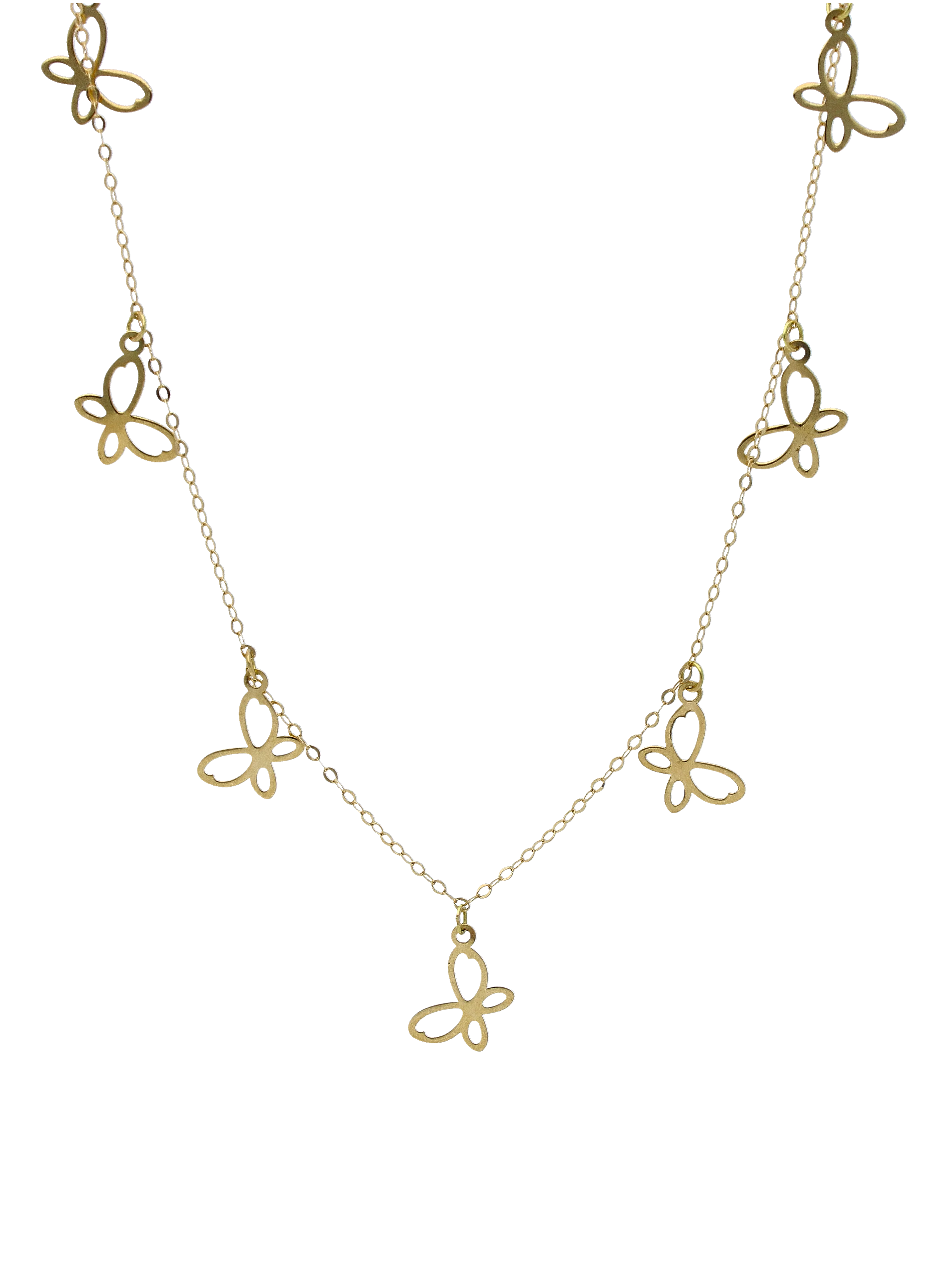 Gold Necklace (Hallow Butterfly Choker) 18KT - FKJNKL18KU6286