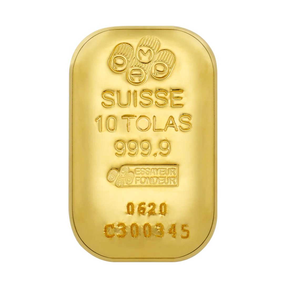 Pamp Suisse 10 Tolas Gold Cast Bar 24KT - FKJGBR24K2342