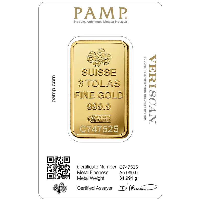 Pamp Suisse Queen Fortuna 3 Tola Gold Bar 24KT - FKJGBR24K2181 - Image 2
