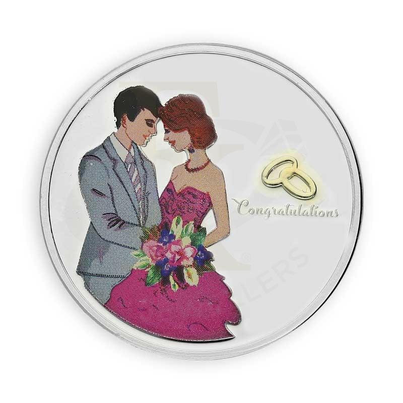 Silver 10 Grams Congratulations Coin for Couple in Fine 999 Silver - FKJCONSL3113 - Image 2
