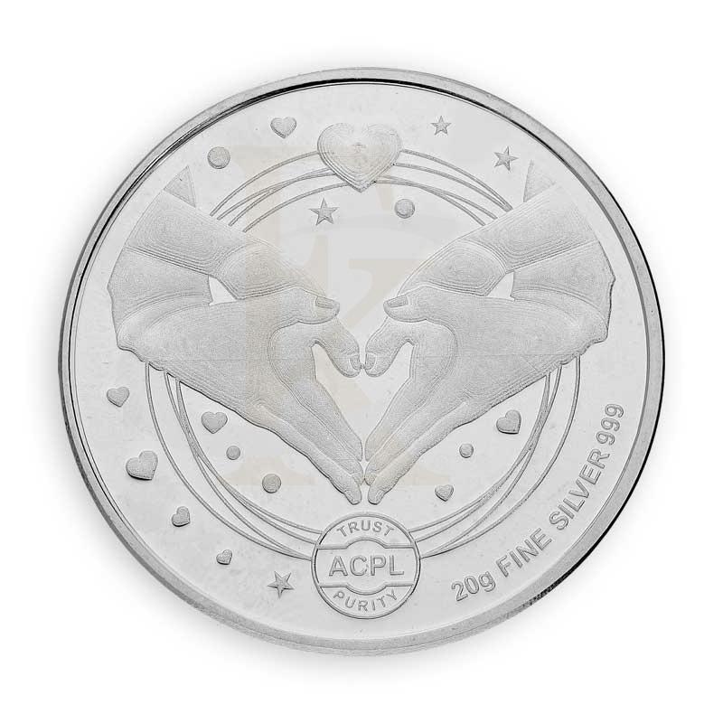 Silver 20 Grams Congratulations Coin for Couple in Fine 999 Silver - FKJCONSL3110 - Image 3