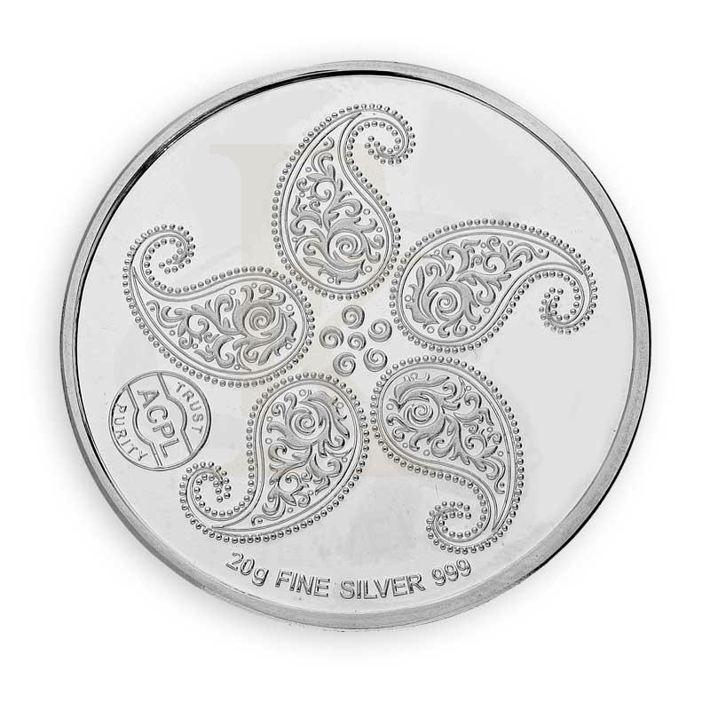 Silver 20 Grams Peacock and Flower Coin in Fine 999 Silver - FKJCONSL3112 - Image 3