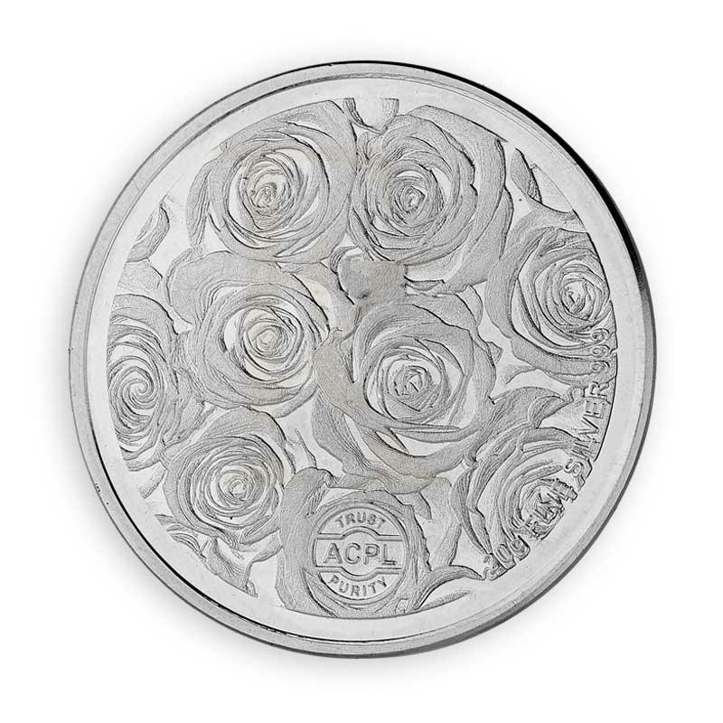 Silver 20 Grams Rose Coin in Fine 999 Silver - FKJCONSL3111 - Image 3