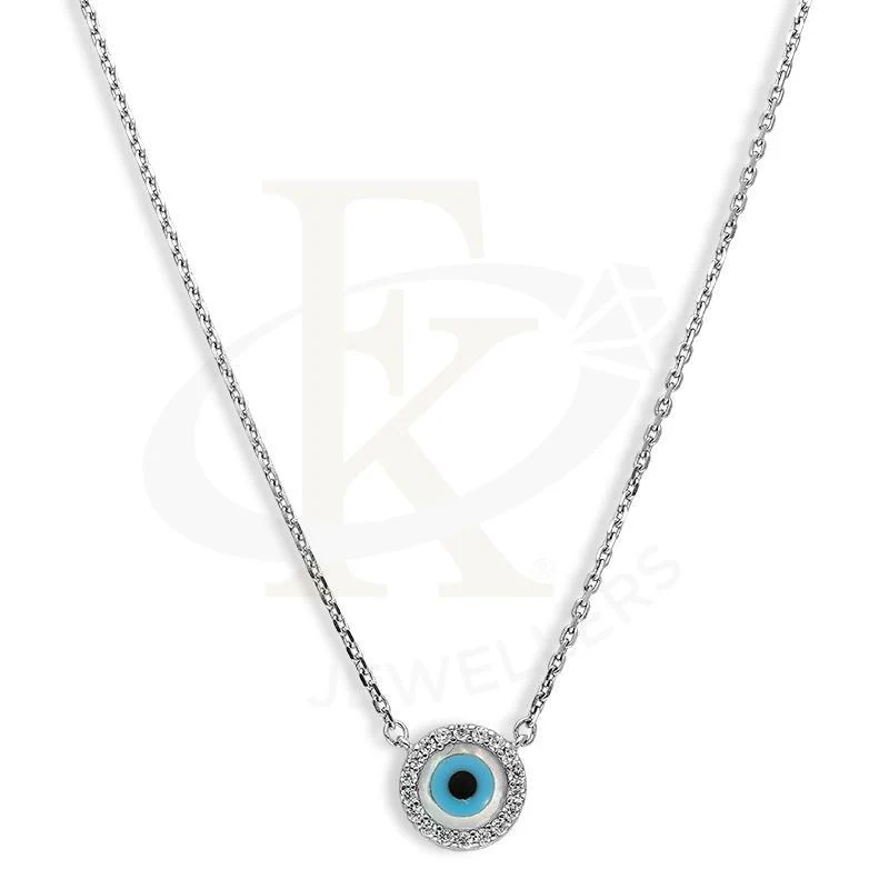 Sterling Silver 925 Evil Eye Necklace - FKJNKLSL2580
