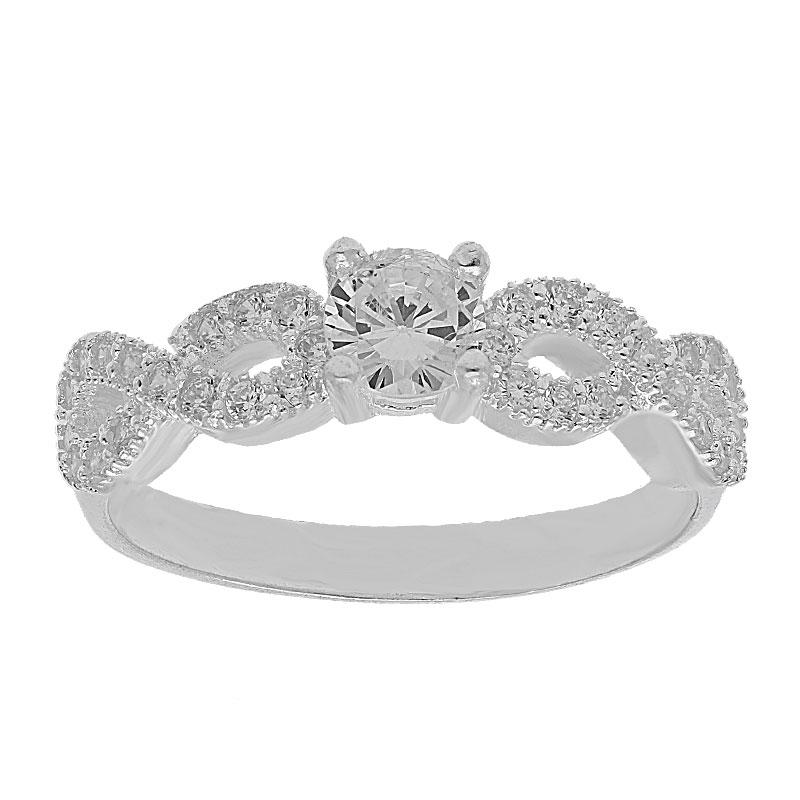 Sterling Silver 925 Infinity Solitaire Pendant Set (Necklace, Earrings and Ring) - FKJNKLST2029 - Image 6