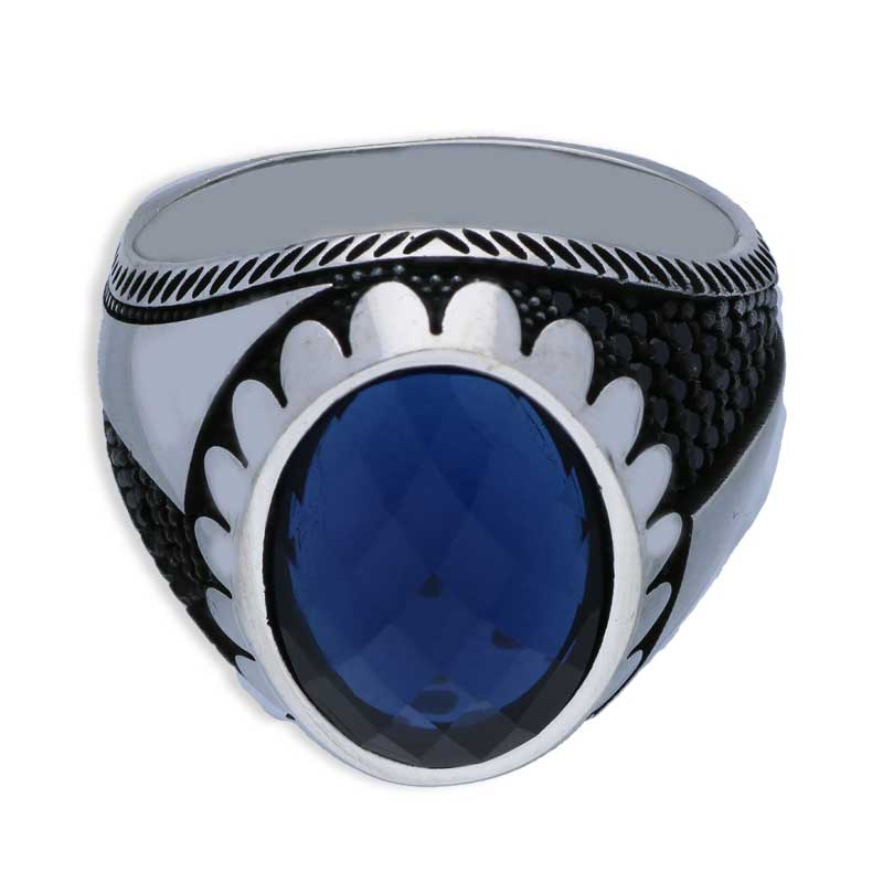 Sterling Silver 925 Men's Solitaire Ring - FKJRNSLU2036
