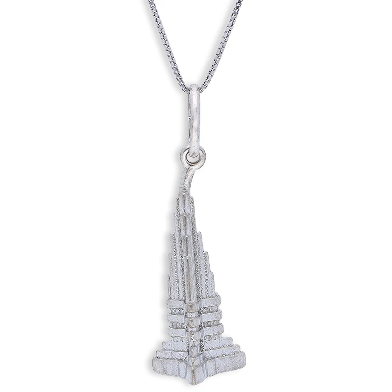 Sterling Silver 925 Necklace (Chain with Burj Khalifa Pendant) - FKJNKLSLU6106