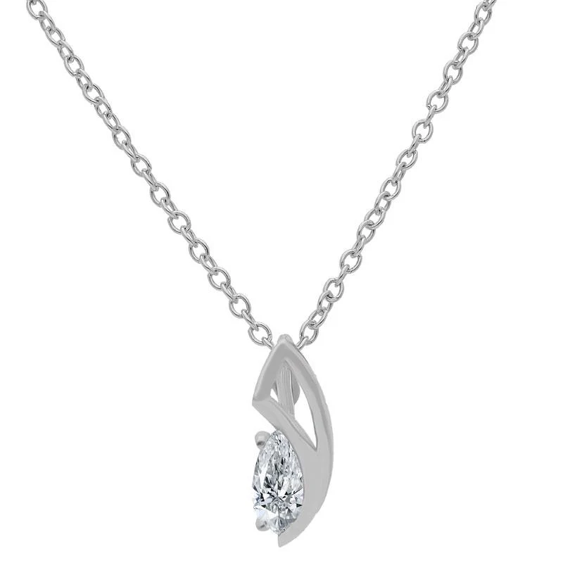 Sterling Silver 925 Pear Pendant Set (Necklace, Earrings and Ring) - FKJNKLST2013 - Image 2