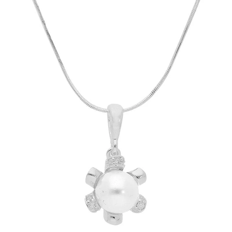 Sterling Silver 925 Pearl Pendant Set (Necklace, Earrings and Ring) - FKJNKLST2017 - Image 2