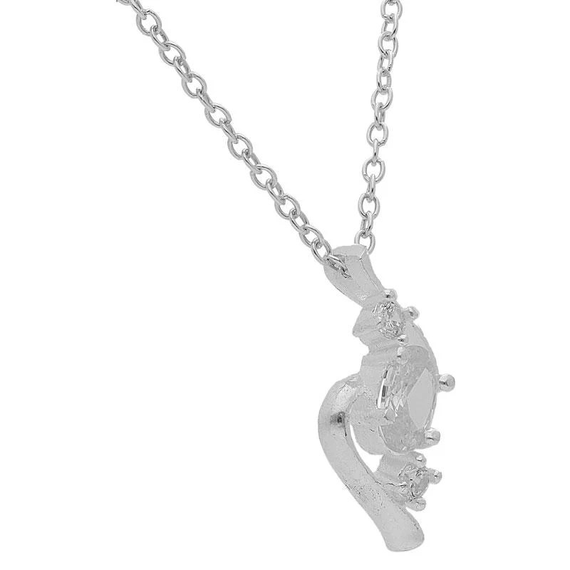 Sterling Silver 925 Pendant Set (Necklace, Earrings and Ring) - FKJNKLST1835 - Image 3