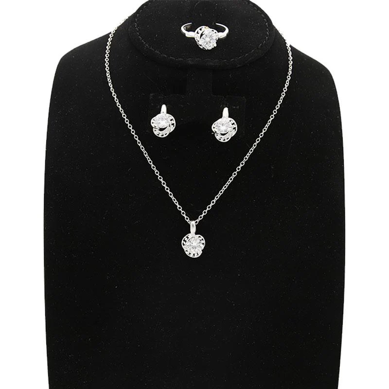 Sterling Silver 925 Pendant Set (Necklace, Earrings and Ring) - FKJNKLST1995 - Image 8