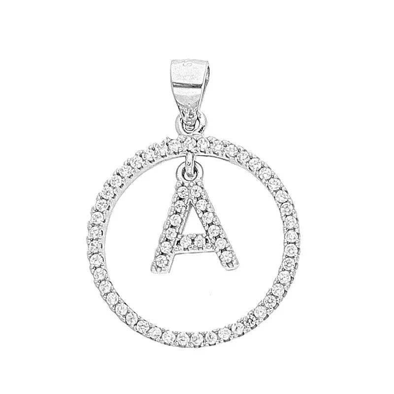 Sterling Silver 925 Round Shaped Alphabet Pendant - FKJPNDSL1999 - Image 2