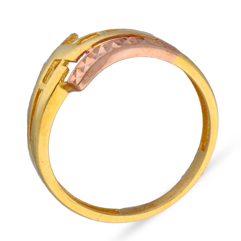 Tri Tone Gold Ring 21KT - FKJRN21KU2112 - Image 3