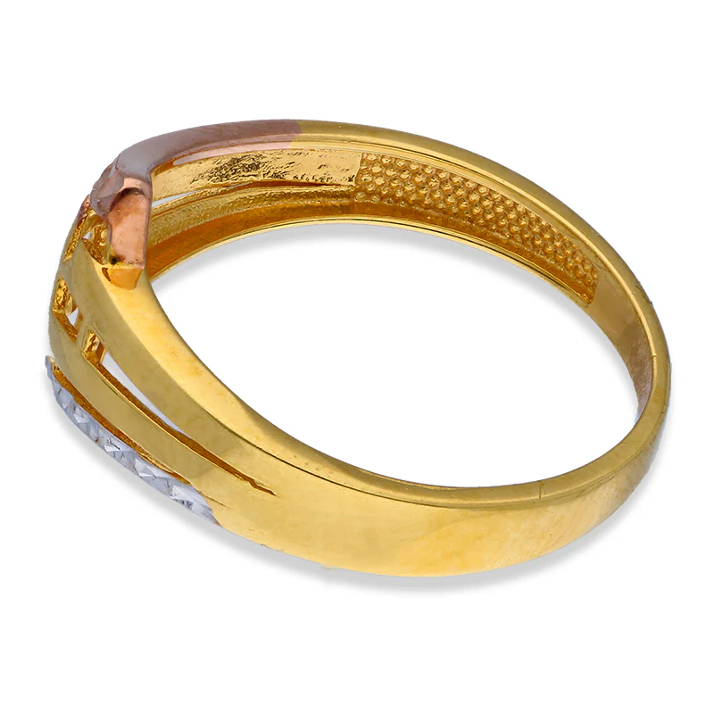 Tri Tone Gold Ring 21KT - FKJRN21KU2112 - Image 6