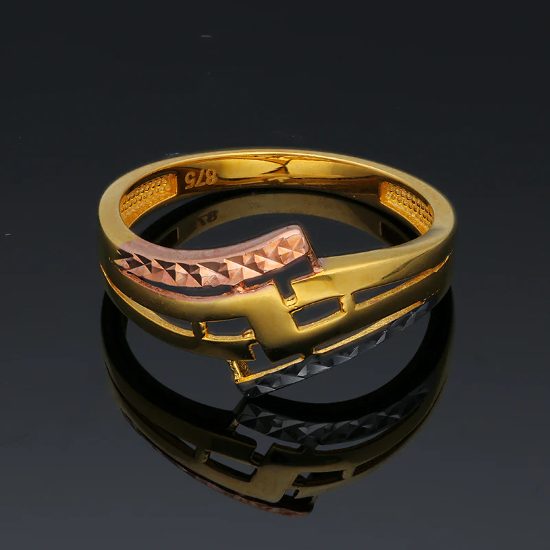 Tri Tone Gold Ring 21KT - FKJRN21KU2112 - Image 7
