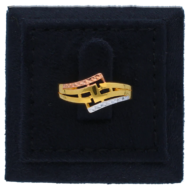 Tri Tone Gold Ring 21KT - FKJRN21KU2112 - Image 8
